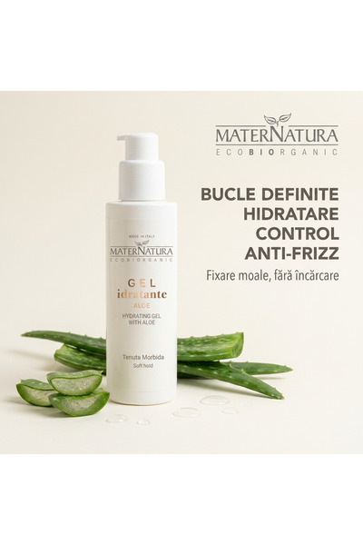 MaterNatura Gel definire bucle 100ml cu aloe vera, hidratare intensa, anti fr...