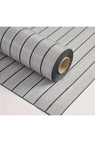 LILY Tapet model riflaj lemn 3D GRI cu dungi 40 x 300cm