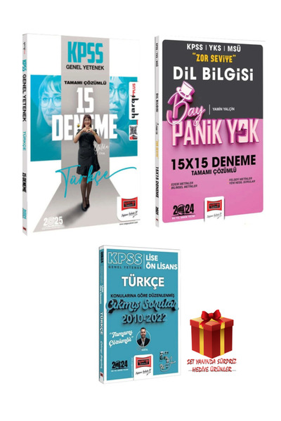 Yargı Yayınları KPSS Genel Yetenek Türkçe 15 Deneme/Dil Bilgisi Panik Yok 15x...
