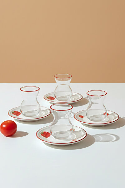 Rakle x Bengi Kurtcebe Pomodoro Stoneware 8 Parça Çay Seti 140 cc
