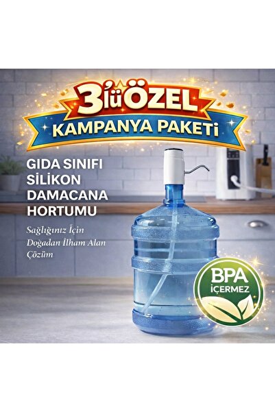 DYZER Gıda Uyumlu Silikon Hortum -Şarjlı Damacana Su Pompasına uygun -BPA İÇE...