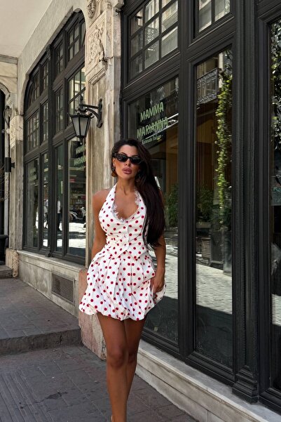Afitapbutikmoda Şortlu Piliseli Puantiyeli Etek Crop Takım