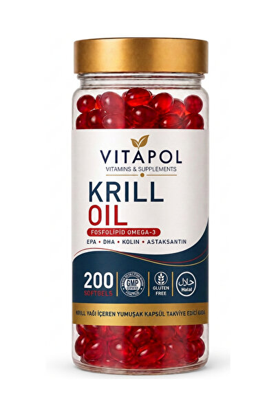 Vitapol Krill Oil Complex 200 Kapsül Astaxanthin, Choline, Phosphatidylserine, Omega3, Epa Dha (yenilenen ambalaj)