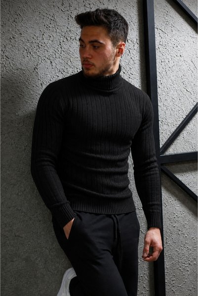 EMKA GİYİM Men's Slimfit Turtleneck High Neck Sweater