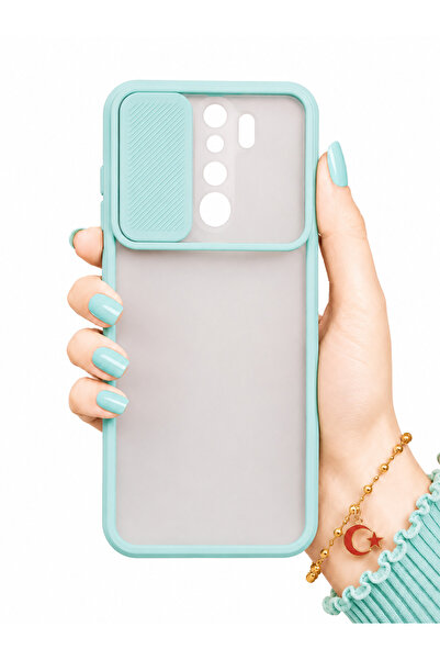 noktaks Xiaomi Redmi Note 8 Pro Kılıf Kamera Sürgü Mat Arka Yüzey Renkli Çerç...