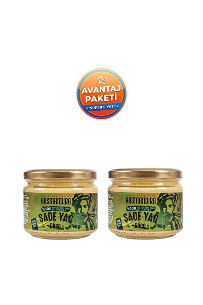 Hasmandıra %100 Doğal Sade Yağ Ghee 300 g x 2 Adet (Koyun Keçi İnek Sütünden ...