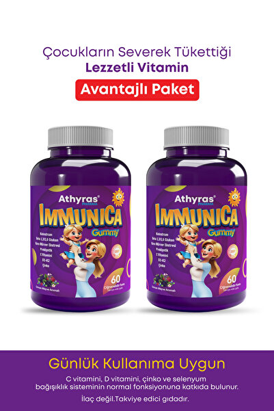 Athyras Pharma Immunica Gummy Chewable Vitamin for Children - Colostrum, Blac...