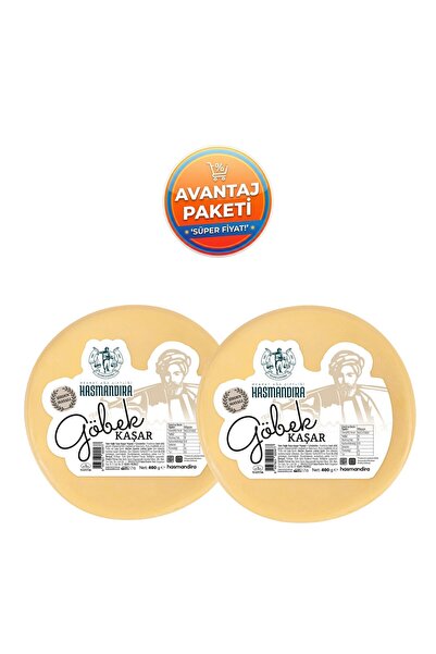 Hasmandıra Şirden Mayalı Göbek Kaşar Peyniri 400 g x 2 Adet (Tam Yağlı Doğal ...