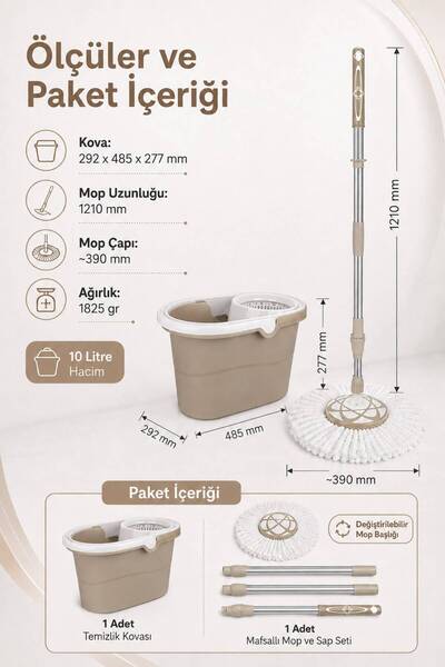 Titiz Storm Yeni Nesil Kovalı Vileda Paspas  Dönerli Mop