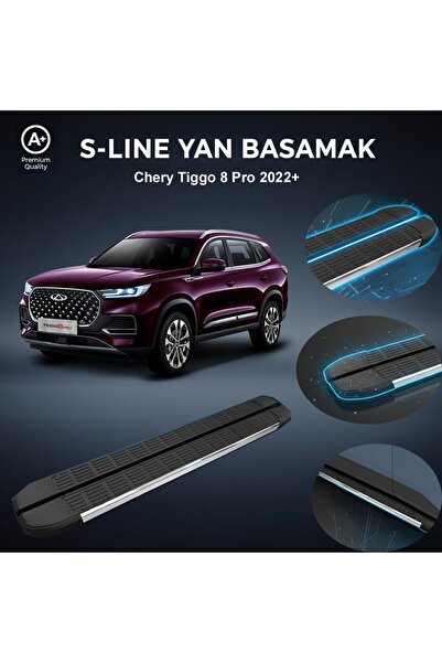 beyaztuning Chery Tiggo 8 Pro S-Line Premium Krom Yan Basamak 2022 Sonrası