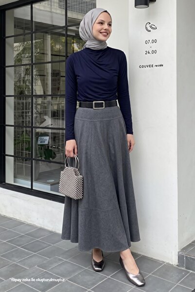 InStyle Bluză bleumarin cu umăr pliat