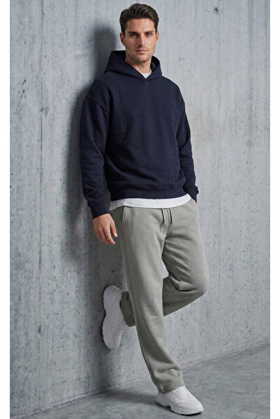 EydaMoon Erkek Taş Rengi Baggy Oversize 3 İplik Kışlık (Puf Kumaş&Pamuklu)