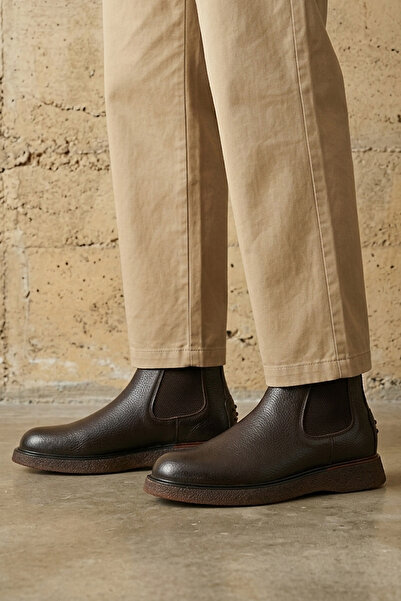 Ziya , Men's Genuine Leather Boots 1331007Z3047 Brown