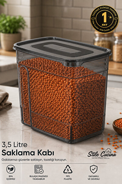 Stile Cucina Mega Size Advantageous Strip Flour and Grain Container - Deterge...