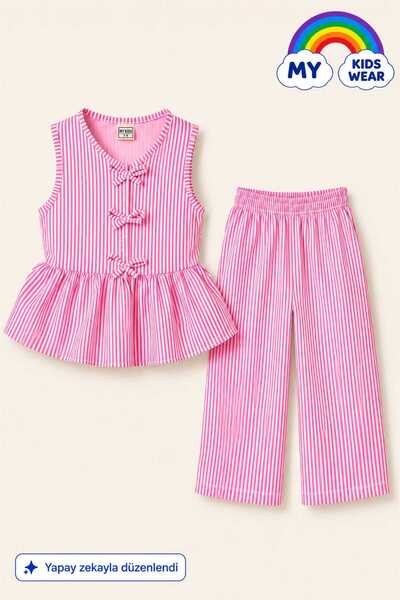 My Kids Wear Girl's Bella Bow Detailed Top and Bottom Set 12800