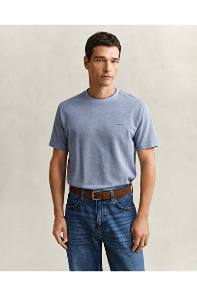 Gant Erkek Mavi Bisiklet Yaka Regular Fit T-Shirt