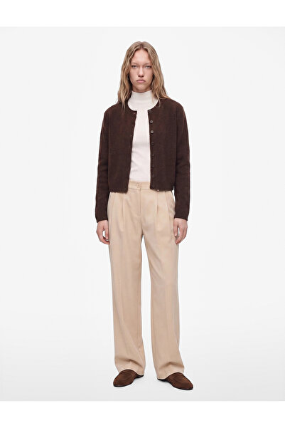Koton Long Sleeve Crew Neck Buttoned Knitwear Cardigan