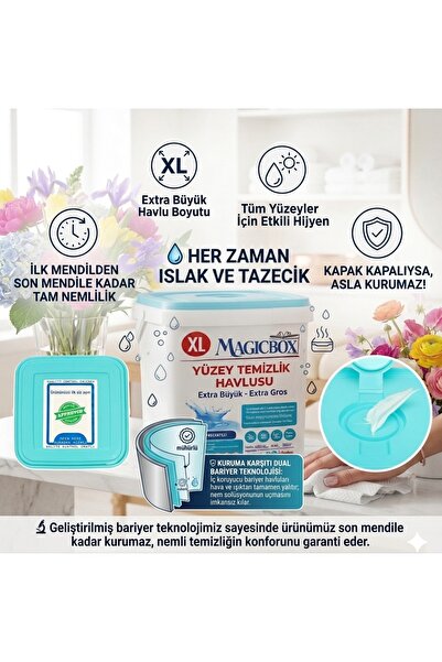 Magic Box Sihirli Kutu Yüzey Temizleme Havlusu 250 Yaprak (XL)
