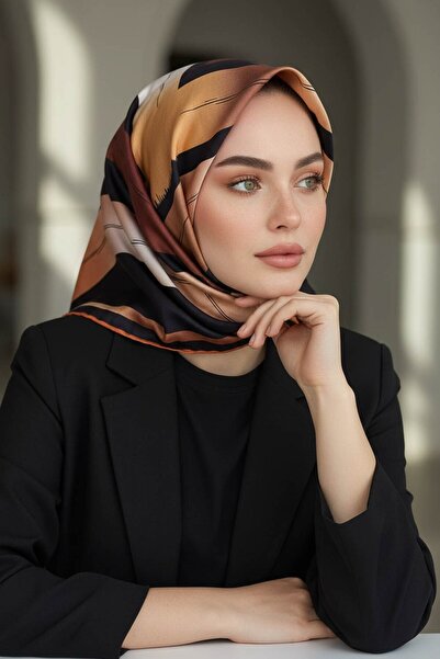 Vissona %57 İPEK %43 VİSKON Twill İpek Geometrik Fırça İzi Desenli Siyah - Ta...
