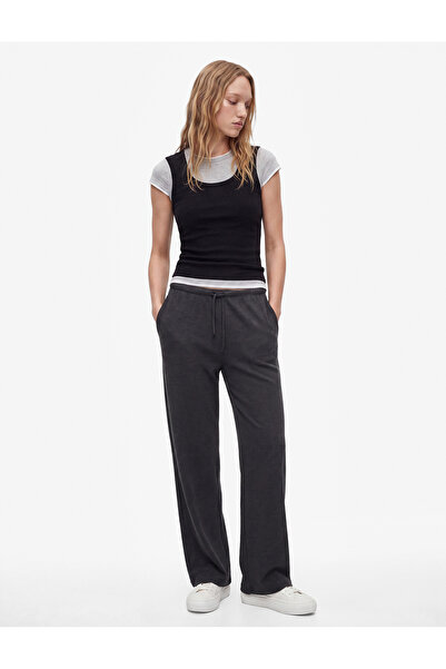 Koton Comfortable Fit Wide Leg Lace-Up Waist Pants