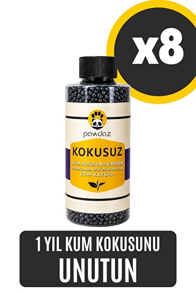 pawdaz Kokusuz X 8 - Aktif Karbon Ve Siyah Çay Özlü Kedi Kumu Kokusu Giderici