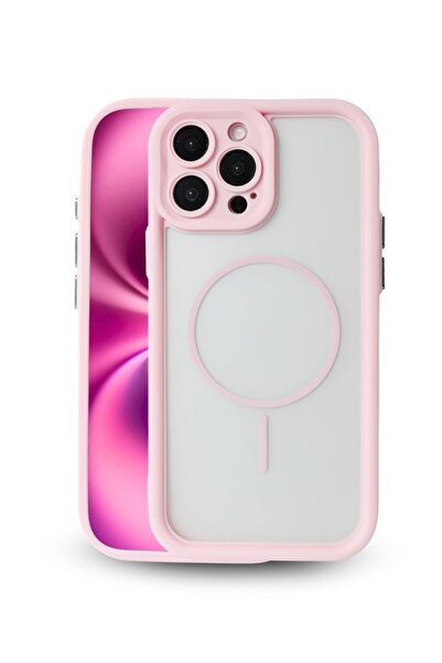 Vissona iPhone 14 Pro Max Kılıf – Kamera Korumalı – MagSafe Uyumlu – Pembe Re...
