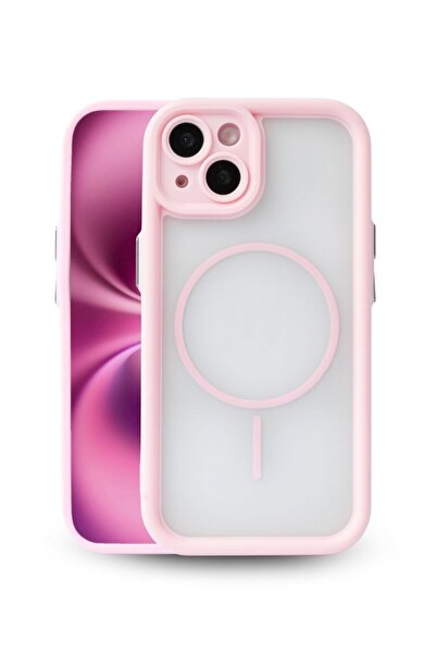 Vissona iPhone 15 Kılıf – Kamera Korumalı – MagSafe Uyumlu – Pembe Renk – Mat...