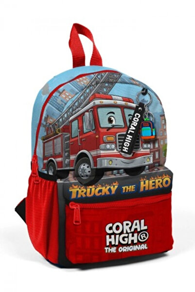 Coral High Minik Yuva Backpack Red Blue Fireworks D Patterned Two Compartment...