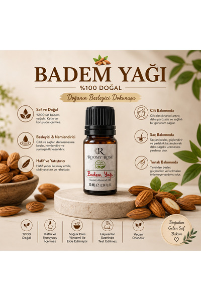 Badem Yağı %100 Doğal - Sabit Yağı 10ml