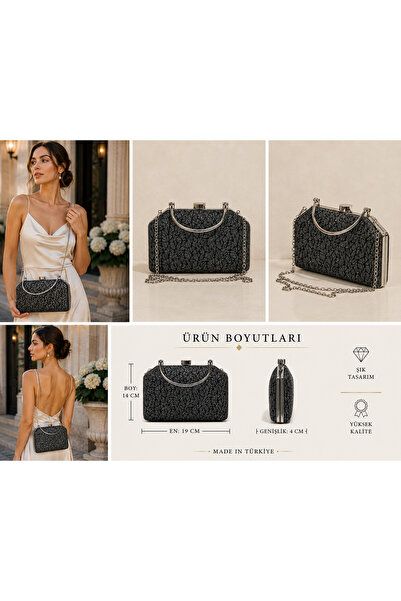 womenacs Rose Color Complex Material Design Evening Dress Clutch Chain Strap ...