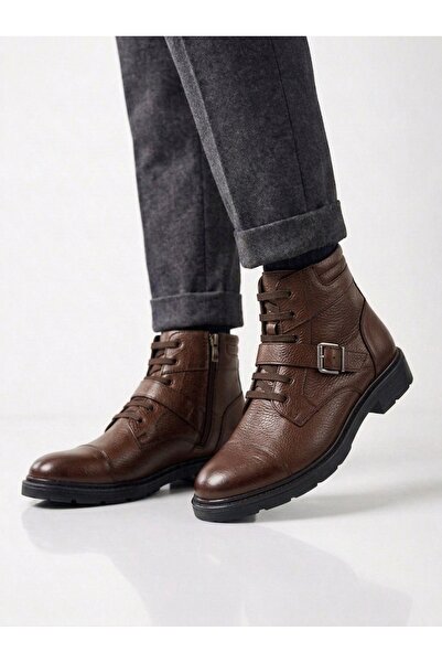 Derify Men's Genuine Leather Boots - Fur-Lined, Cold and Water Resistant, Ort...