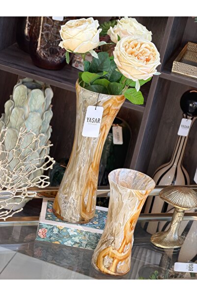 YASAR CONCEPT Fiora Cam İnce Vazo Set 8x23 Cm ve 10x30 Cm