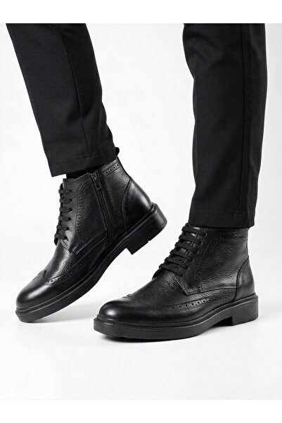 Derify Men's Genuine Leather Boots - Fur-Lined, Cold and Water Resistant, Ort...