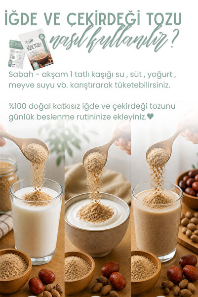 Emine türk anneli 1 Kg Iğde Ve Çekirdeği Tozu ( Iğde Unu ) % 100 Doğal Annemeli Günlük Taze Öğütülür.
