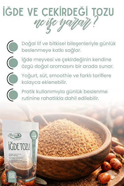 Emine türk anneli 500 gr Iğde Ve Çekirdeği Tozu ( Iğde Unu) % 100 Doğal Günlük Taze Öğütülür.annemeli