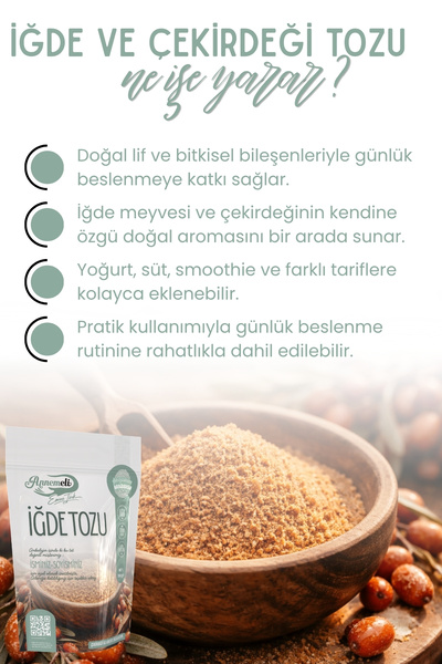 EMİNE TÜRK ANNEMELİ İğde Ve Çekirdeği Unu - 100 gr - Günlük Üretim Iğde Ve Çekirdeği Unu Tozu , Iğde Unu , Iğde Tozu