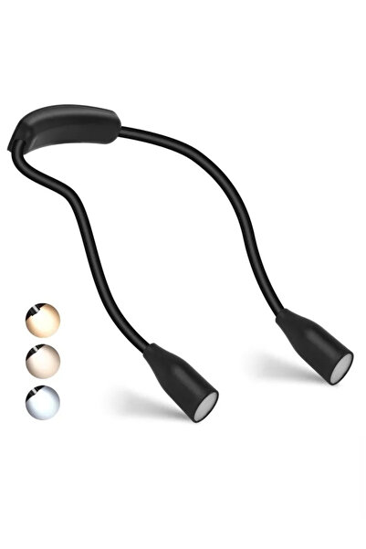Choice Black LED Reading Neck Light Book Lamp 360° Flexible Arm Reading Book ...