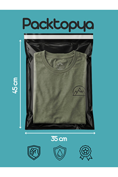 Packtopya Siyah Şeffaf Kargo Poşeti - 35x45x5 Cm - 50 Adet