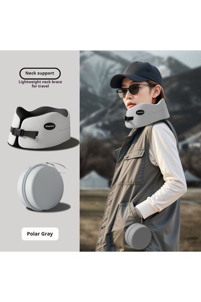 Choice 25x25x12cm Gray Memory Foam U-shaped Pillow Travel Neck Pillow Soft Co...