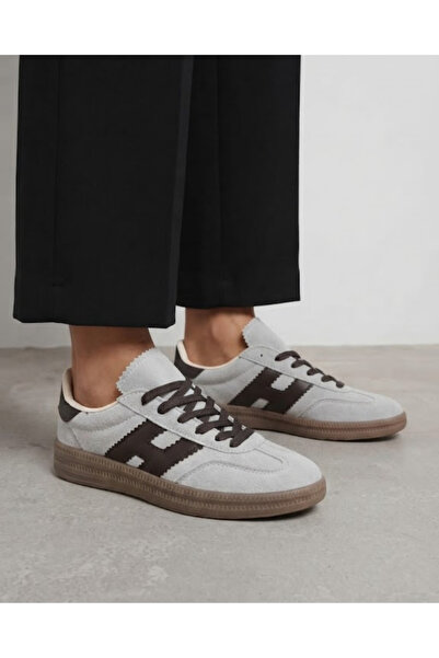 Enes Ayakkabıcılık Women's Gum Sole Suede Lace-Up Sneaker Women's Sports Shoes