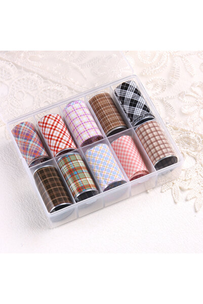 Choice3 0303 Pink Houndstooth Nail Transfer Stickers, Diamond-Patterned Retro...