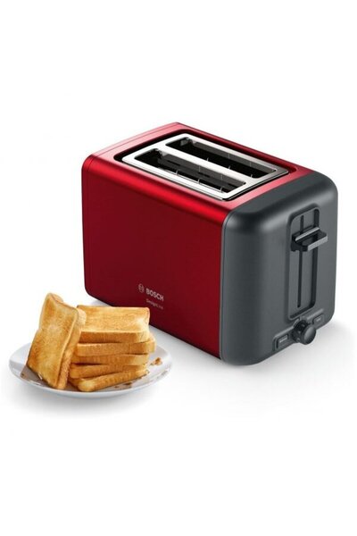 Bosch Prajitor de paine DesignLine TAT3P424, 970W, 2 felii, rosu