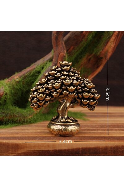 Choice Light Grey Copper Wealth Tree Figure Home Decor Statue Prosperity Orna...