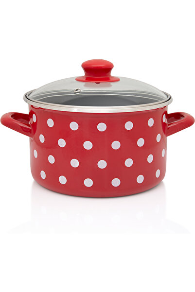 Metalac Oala 4l cu capac din sticla Tufne email/20cm/4l