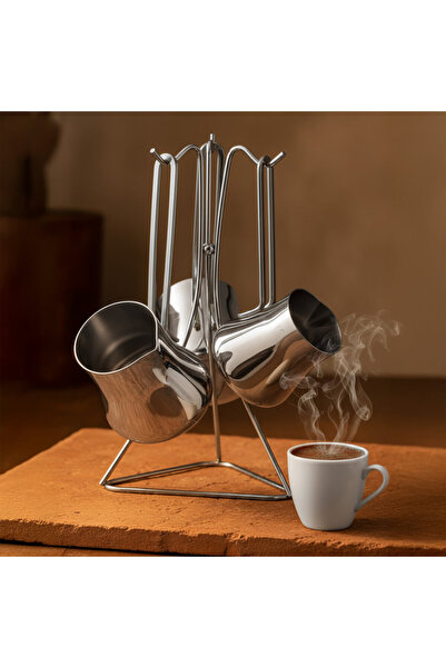 Güral Porselen Güral 4 Piece Steel Coffee Pot Set