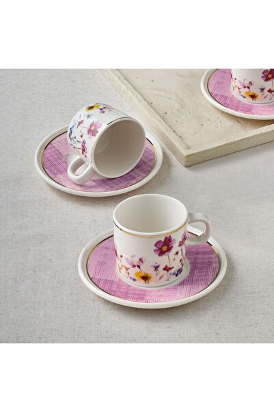 Güral Porselen Mental 4 Piece Coffee Cup Set 67091 Lilac