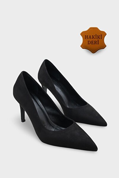 Capone Outfitters Rhonda Mid Heel Daily Chic Lined Genuine Leather Stiletto