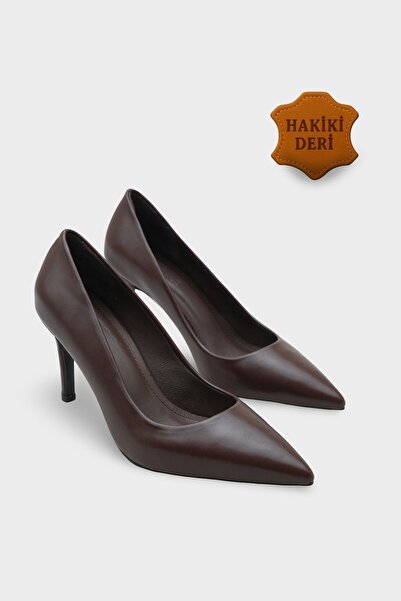 Capone Outfitters Rhonda Mid Heel Daily Chic Lined Genuine Leather Stiletto