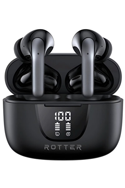 ROTTER Casti Wireless Bluetooth 5.4 In-ear, ENC Izolare Zgomot, 42H, Afisaj D...