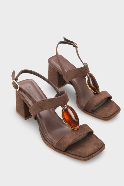 Capone Outfitters Ronni Mid-Heeled Stone Women's Shoes